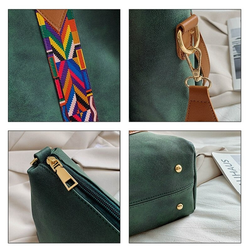 Bolso tote geométrico con tiras para mujer