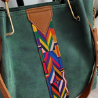 Bolso tote geométrico con tiras para mujer