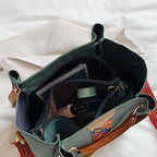 Bolso tote geométrico con tiras para mujer