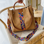 Bolso tote geométrico con tiras para mujer