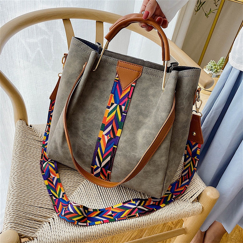 Sac fourre-tout géométrique à bandoulière pour femme