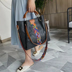 Bolso tote geométrico con tiras para mujer