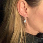 Pendientes de lágrima de diente de león para mujer