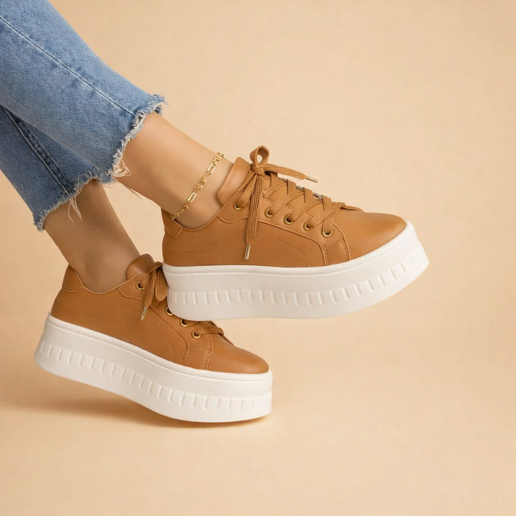 Sneakers platform stringate da donna