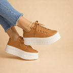 Sneakers platform stringate da donna