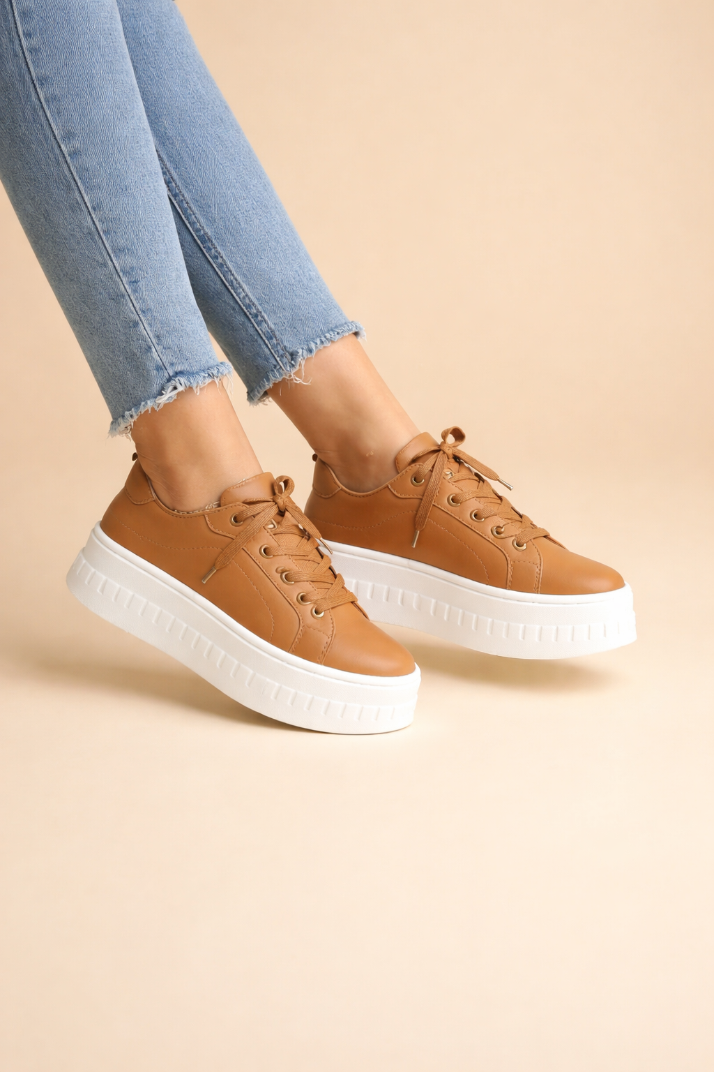 Sneakers platform stringate da donna