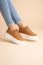 Sneakers platform stringate da donna
