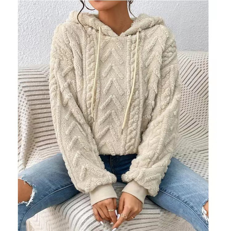 Pull à capuche texturé pour femme