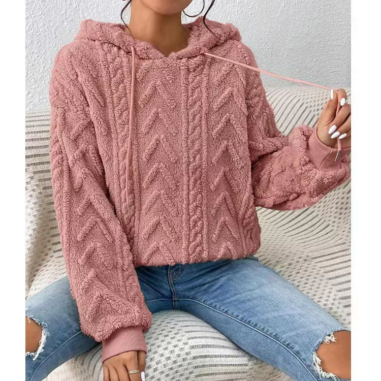 Pull à capuche texturé pour femme