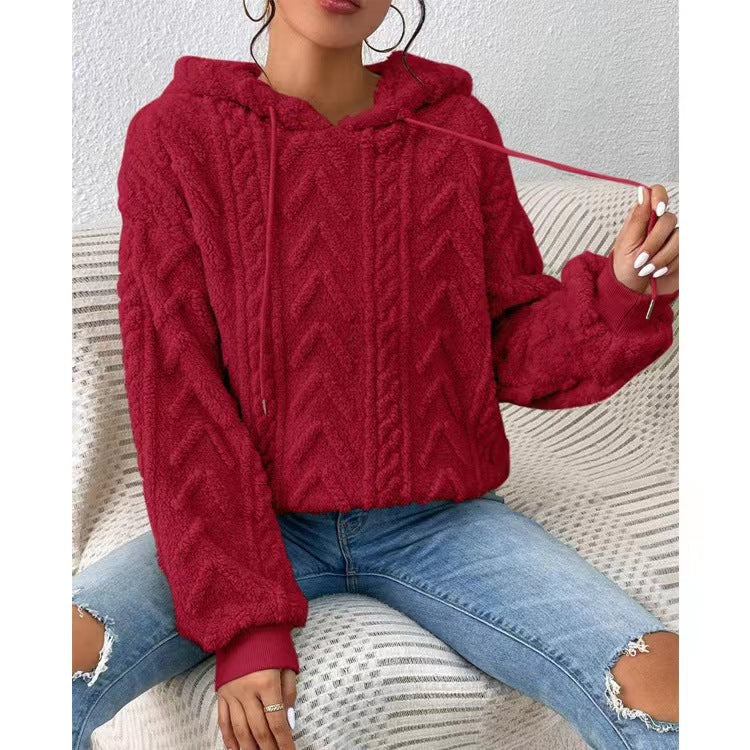 Pull à capuche texturé pour femme