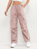 Women's Drawstring Cargo Parachute Pants