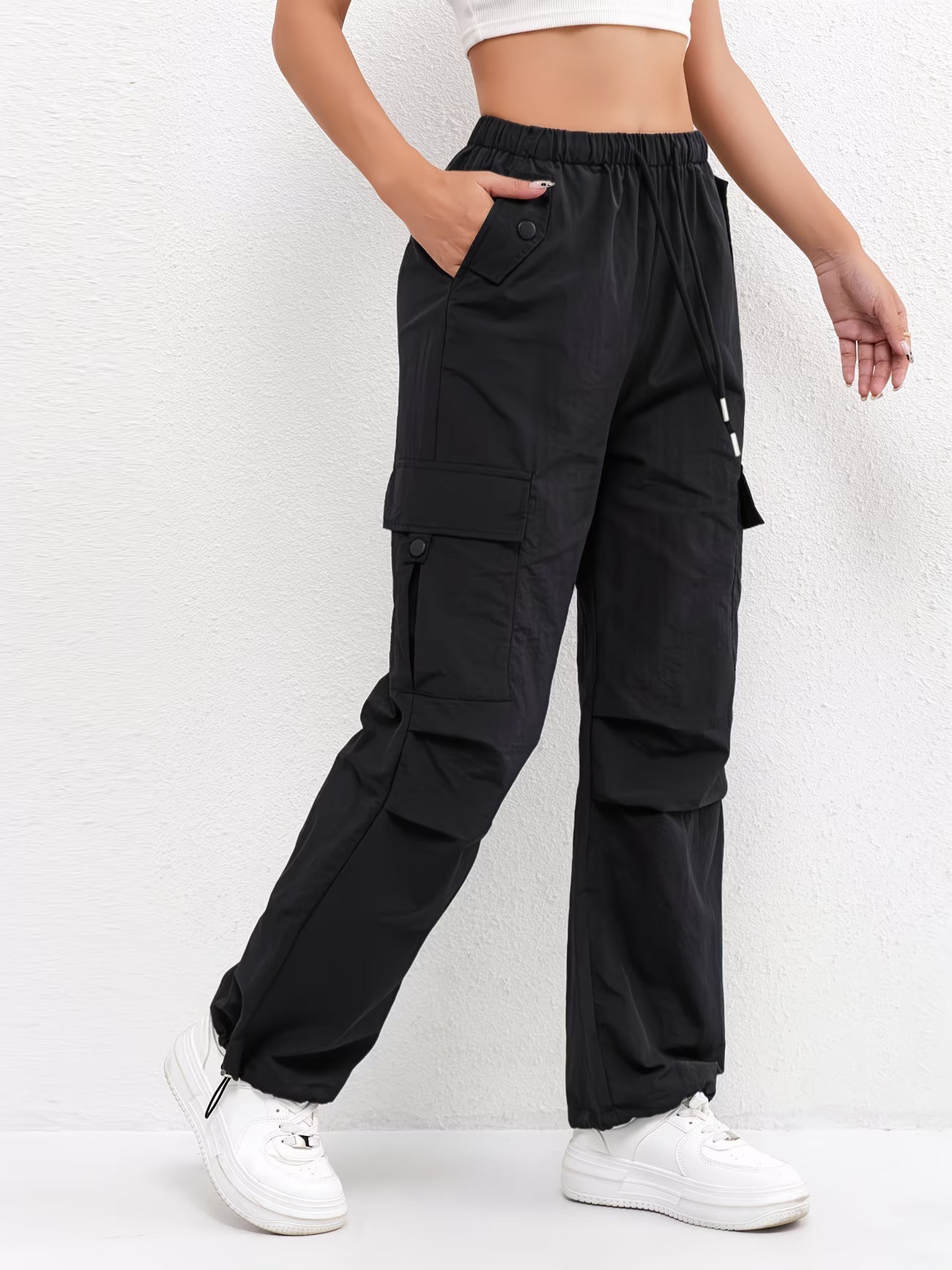 Damen Cargo-Parachute-Hose mit Kordelzug