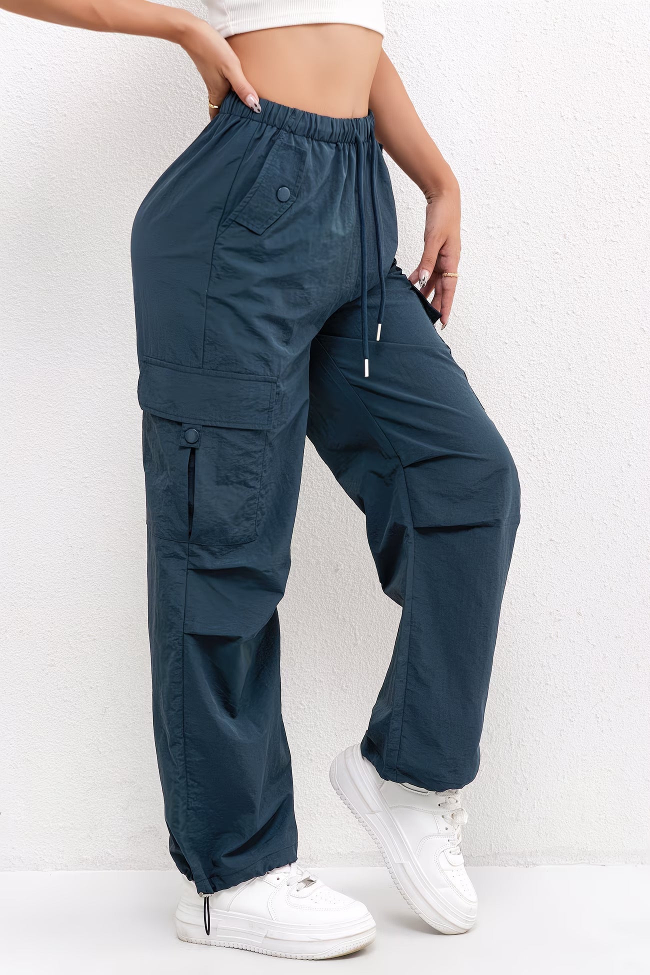 Damen Cargo-Parachute-Hose mit Kordelzug