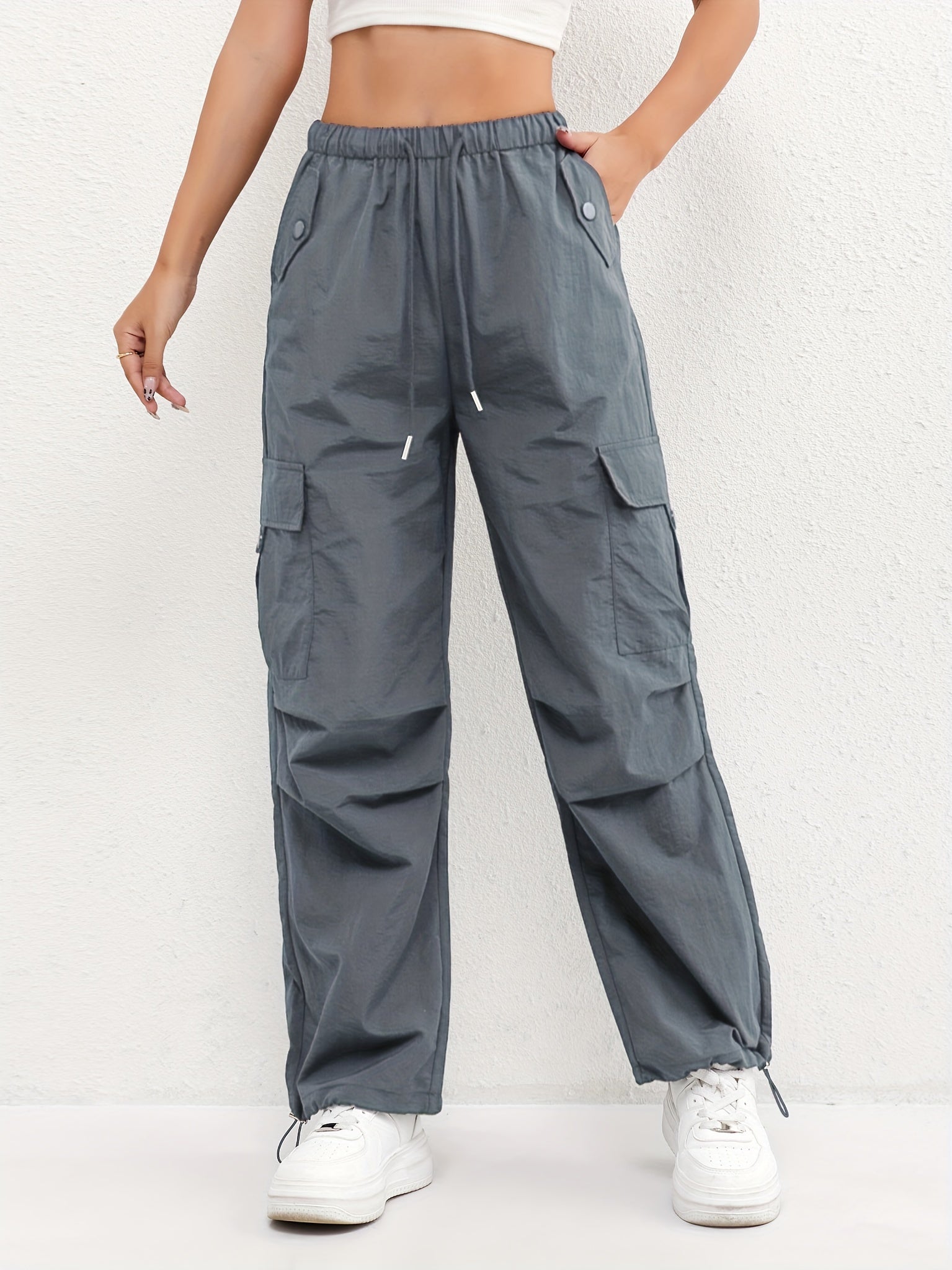 Damen Cargo-Parachute-Hose mit Kordelzug