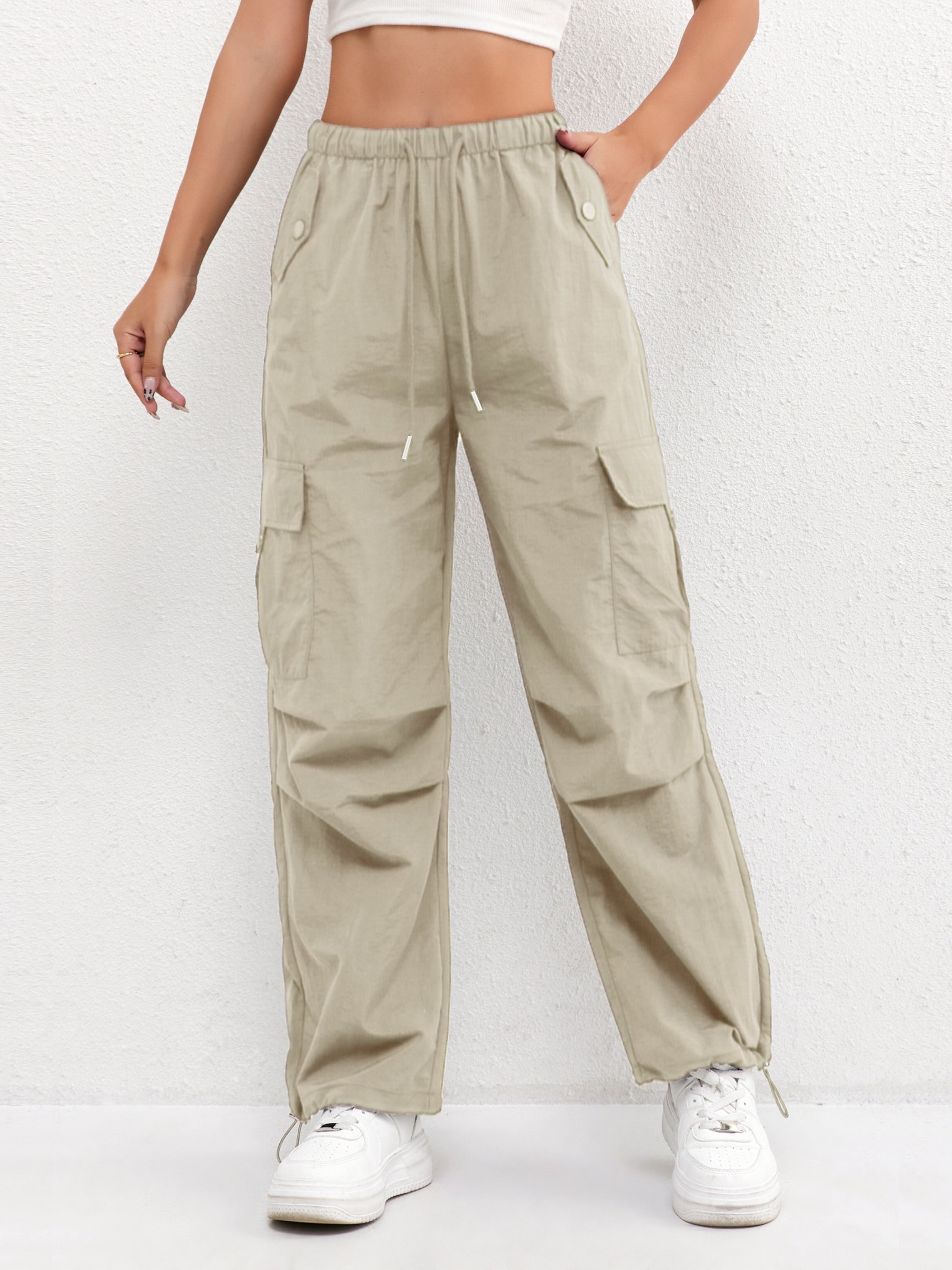 Damen Cargo-Parachute-Hose mit Kordelzug