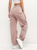 Women's Drawstring Cargo Parachute Pants