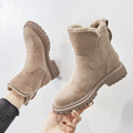 Damen-Slipper-Stiefeletten mit Fleece-Futter