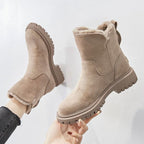 Damen-Slipper-Stiefeletten mit Fleece-Futter