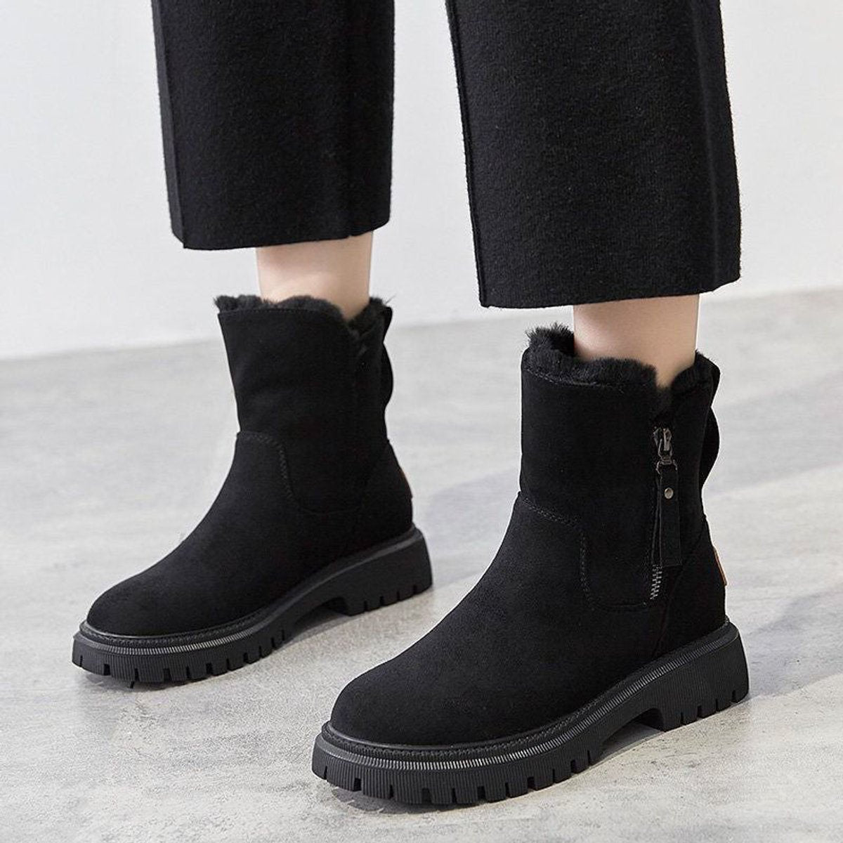 Women’s Fleece Lined Slip-On Ankle Boots