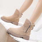 Damen-Slipper-Stiefeletten mit Fleece-Futter