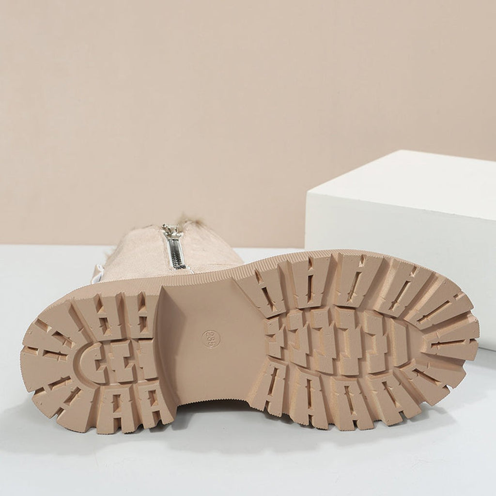 Damen-Slipper-Stiefeletten mit Fleece-Futter