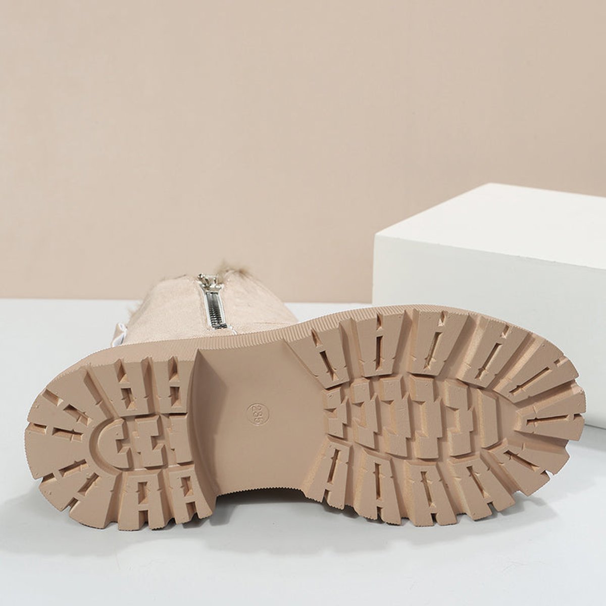 Damen-Slipper-Stiefeletten mit Fleece-Futter