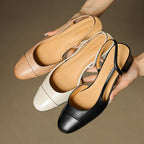 Damernas pumps med mandelformad tå, slingback och blockklack