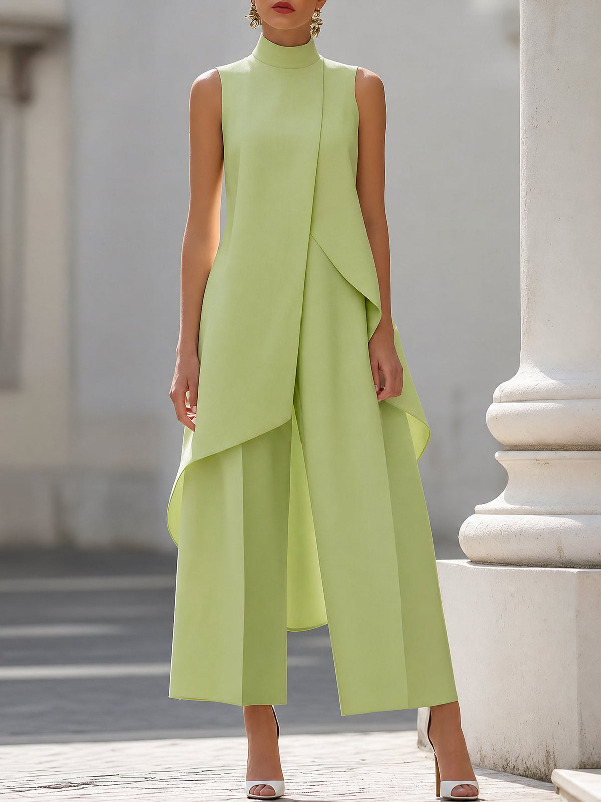 Women’s Asymmetric Tunic & Wide Leg Pants Set