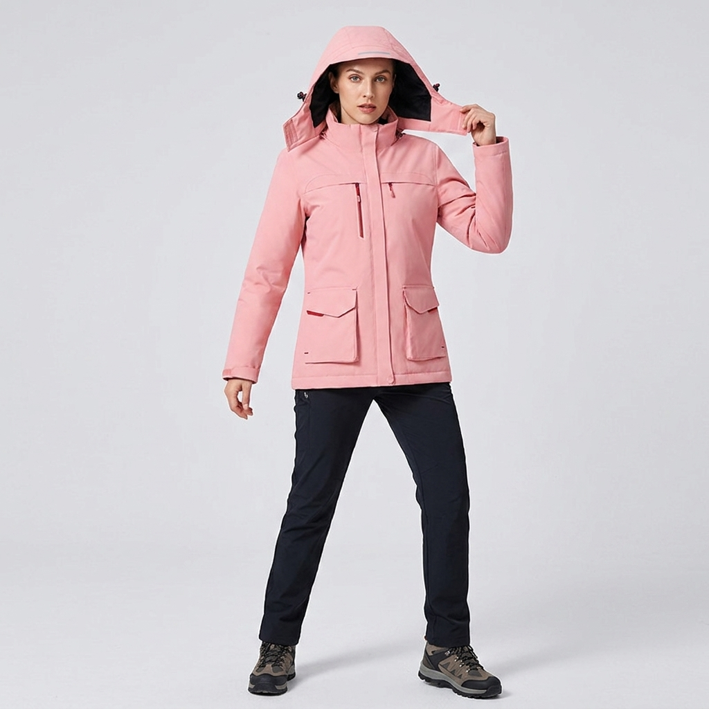 Damen-Softshelljacke mit Kapuze für Outdoor-Aktivitäten