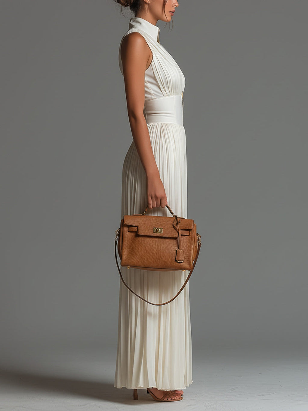 Damen-Plissee-Jumpsuit mit weitem Bein