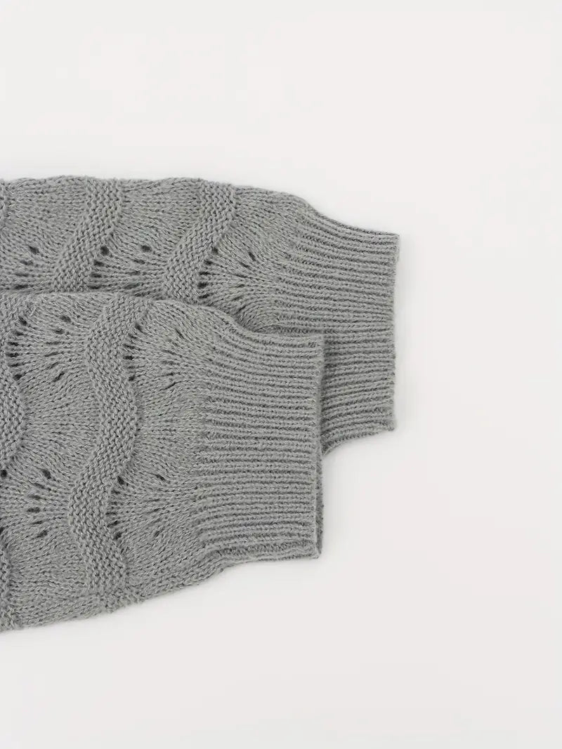 Lang, åbenstrikket cardigan til kvinder