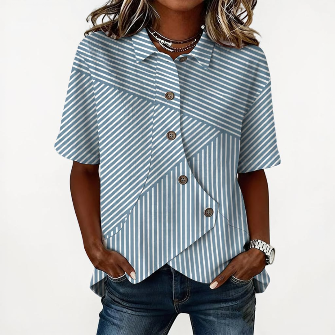 Chemise asymétrique superposée pour femme