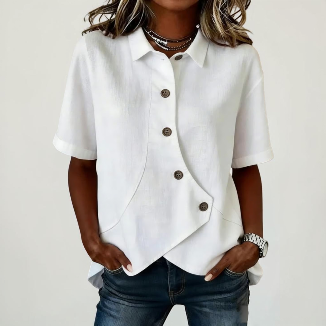 Chemise asymétrique superposée pour femme