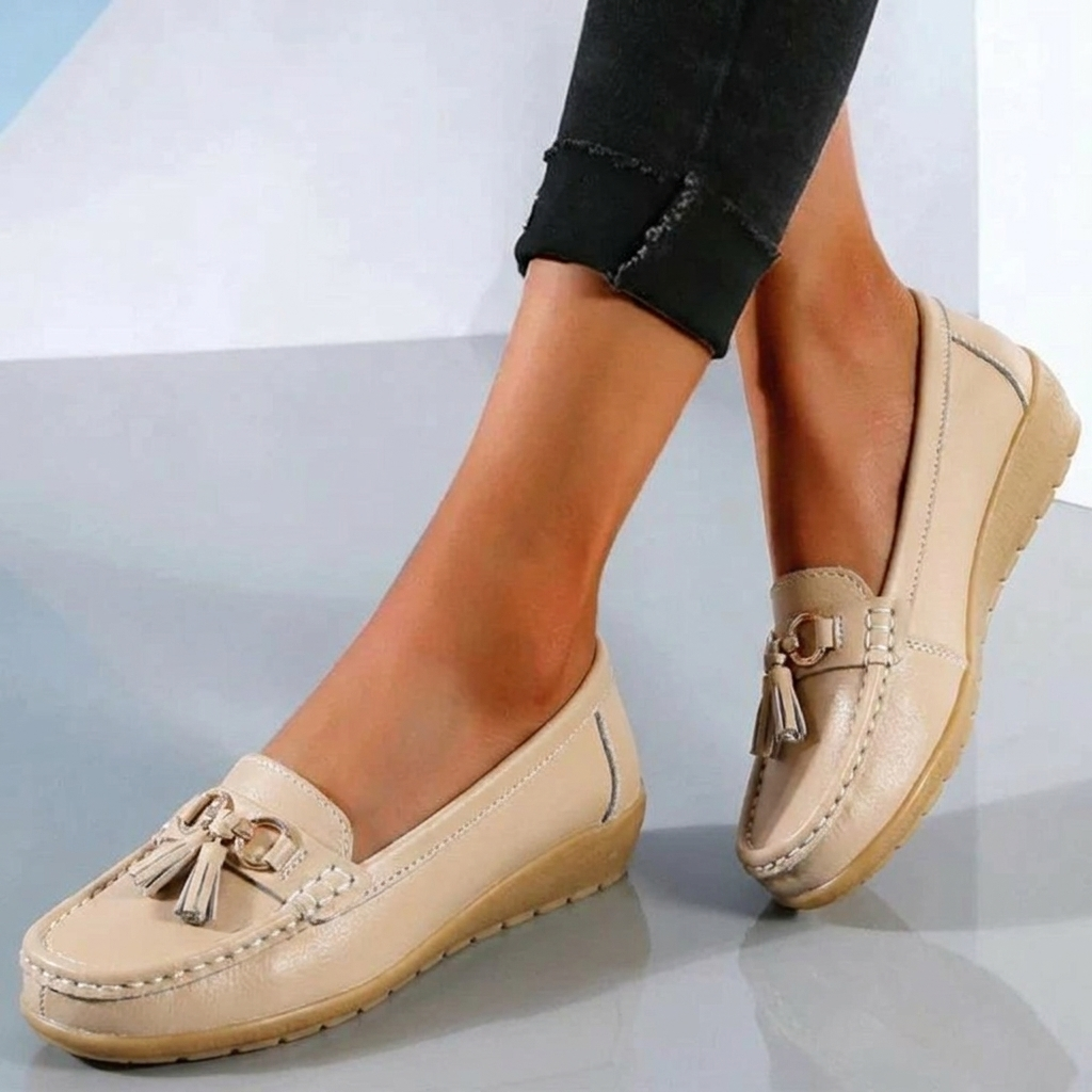 Mocassins à enfiler pour femmes avec pampilles