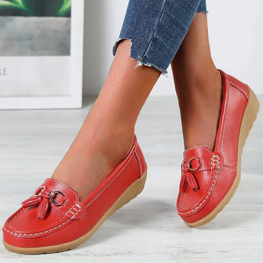 Mocassins à enfiler pour femmes avec pampilles