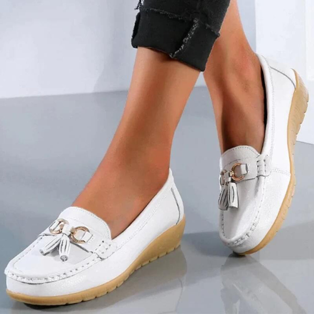 Mocassins à enfiler pour femmes avec pampilles