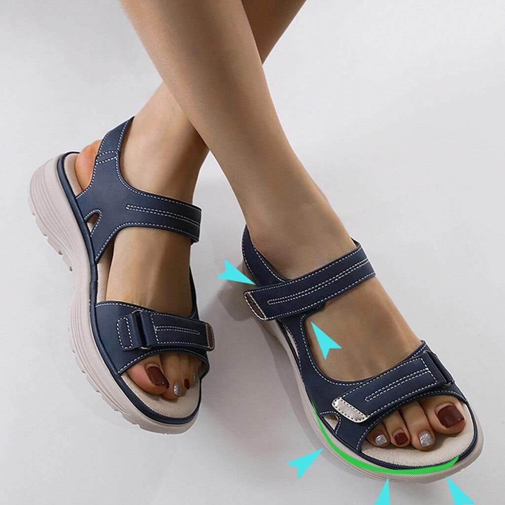 Damen Orthopädische Sandalen mit Fußgewölbeunterstützung und verstellbarem Komfortverschluss