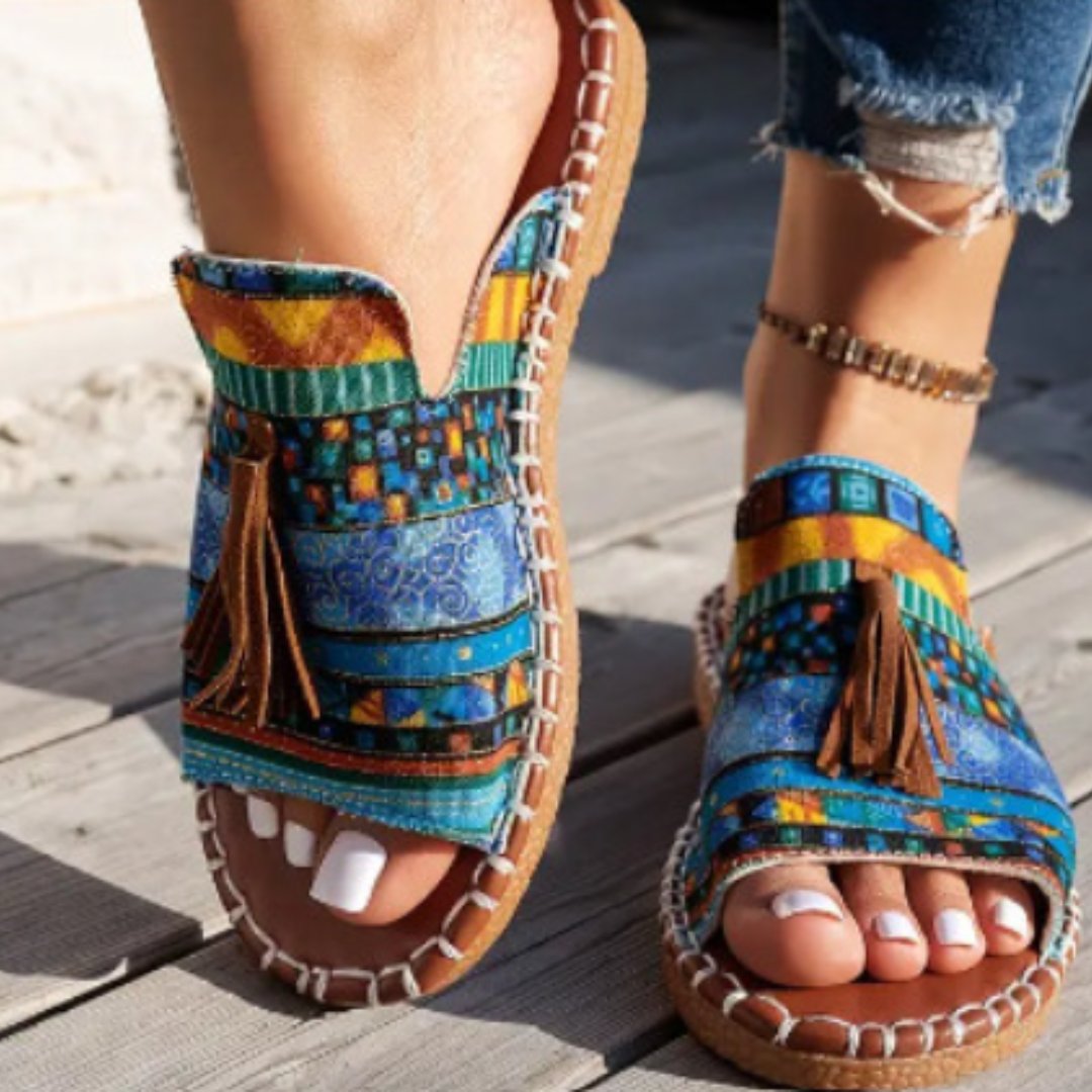 Women’s Bohemian Tassel Slide Sandals