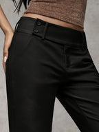 Damen-Arbeitshose mit Knopfverschluss an der Taille und weitem Bein