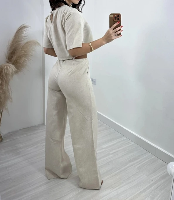 Pauline | Lässiges zweiteiliges Set mit ausgestellter Hose
