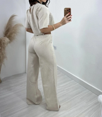 Pauline | Lässiges zweiteiliges Set mit ausgestellter Hose