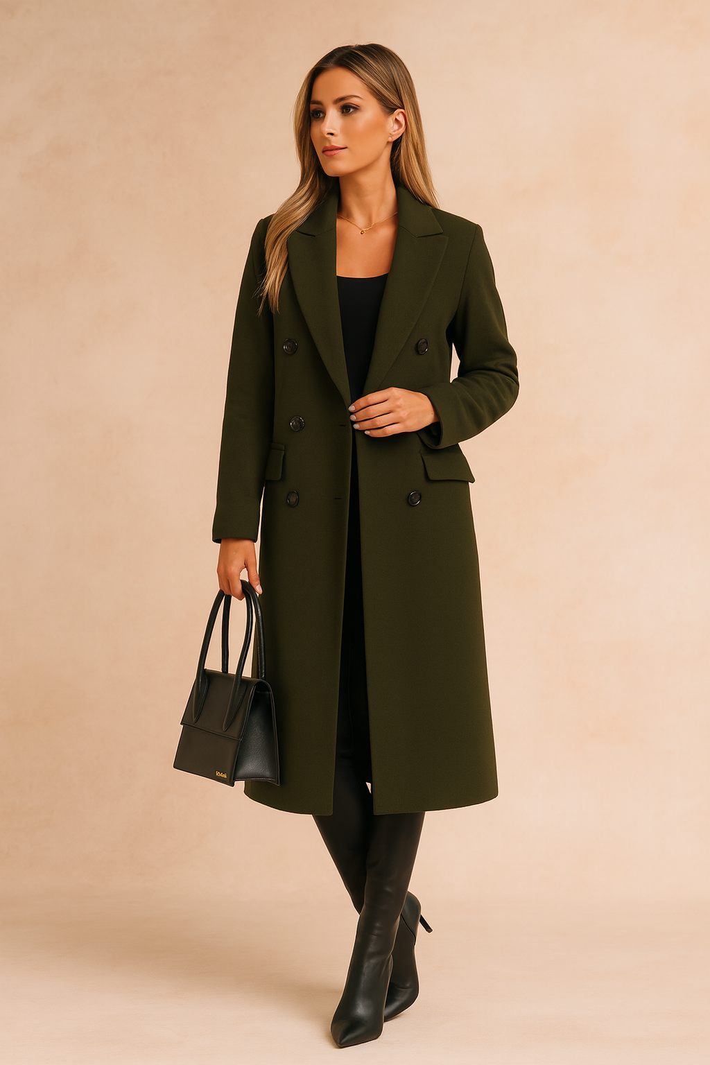 Cappotto lungo da donna doppiopetto