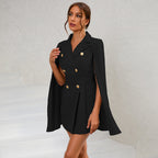 Mini-robe blazer cape pour femme