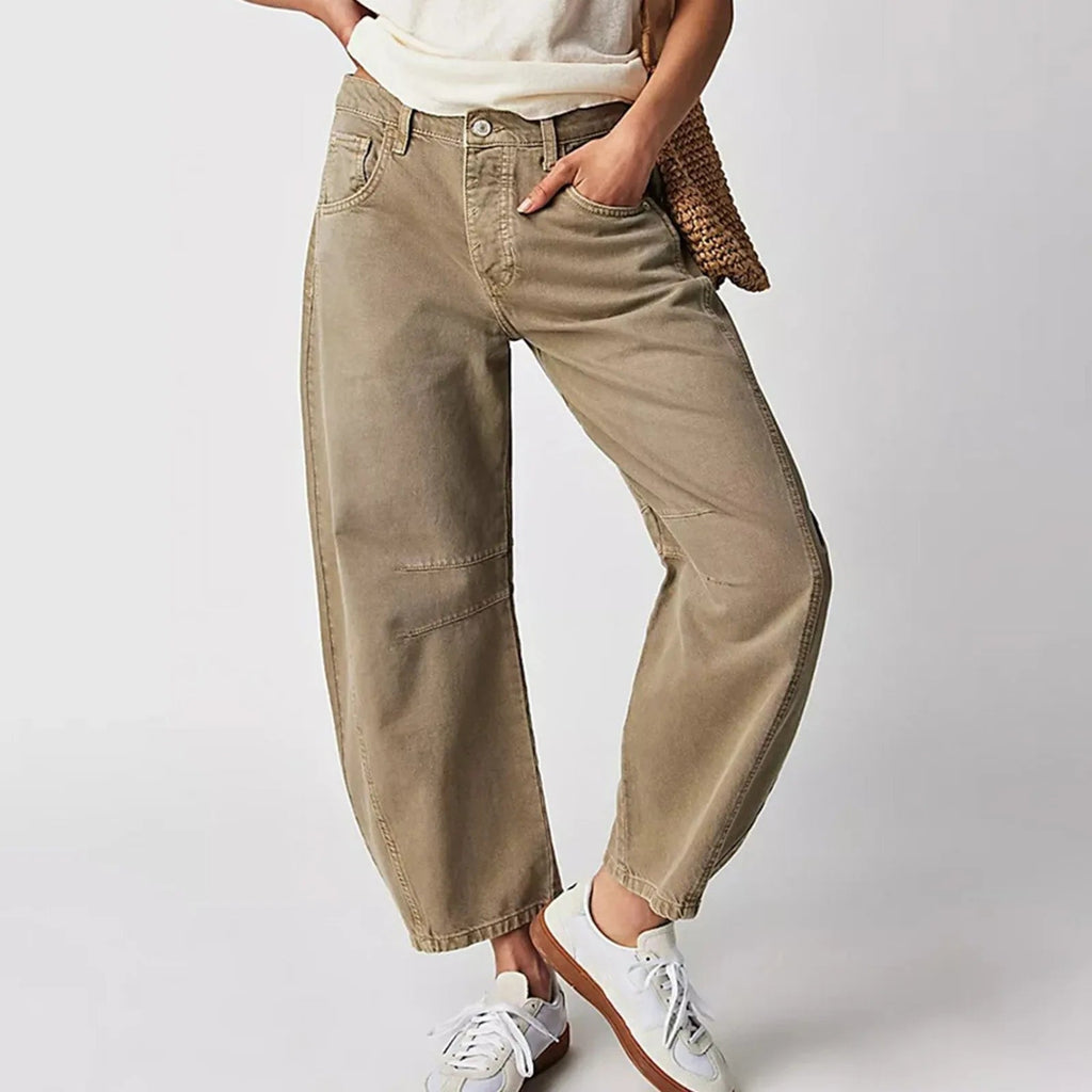 Utilityjeans til kvinder med barrel-leg-pasform